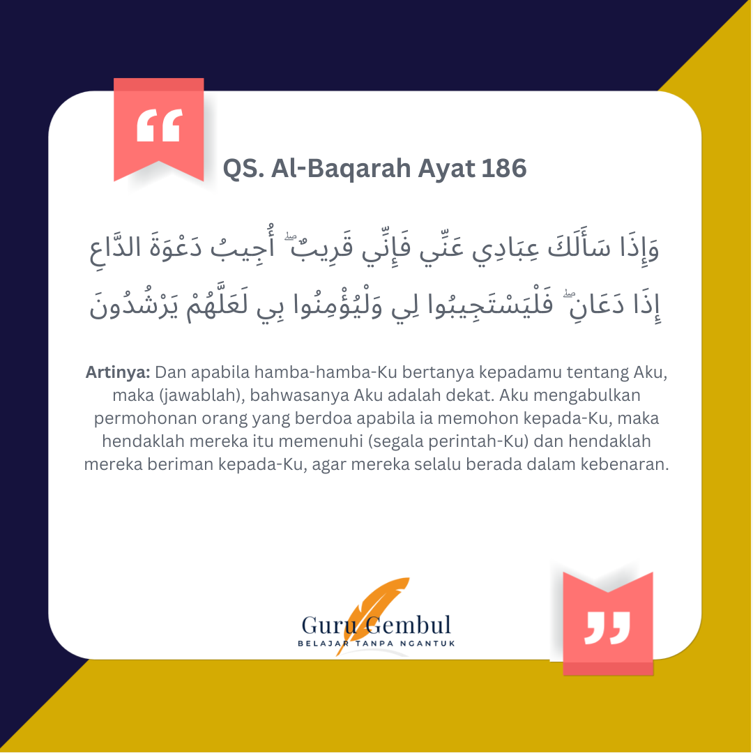 Ayat Al Baqarah 186 dalam kitab suci Al Quran